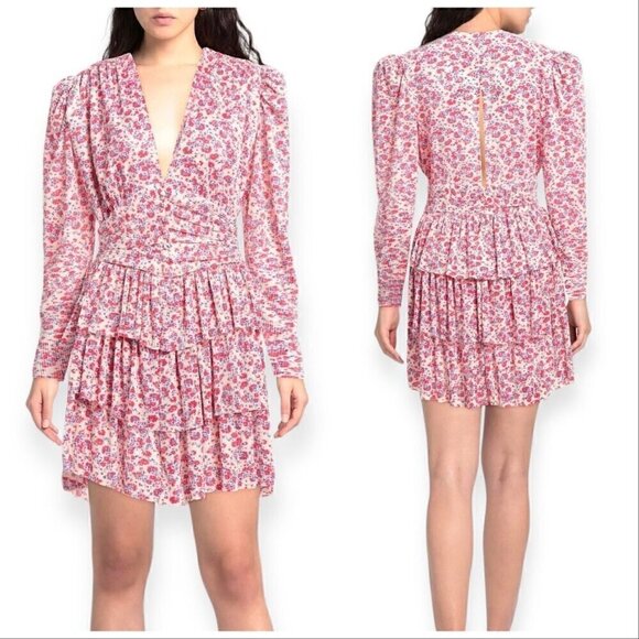 Sabina Musayev Verbena Mini Dress, Floral print, Size L, New with tag - Picture 1 of 16